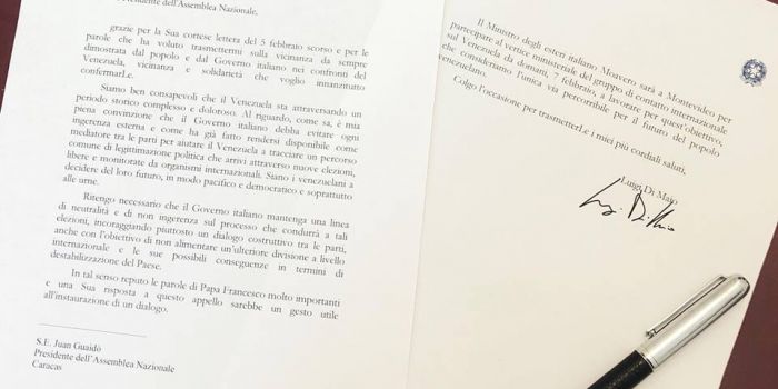 Venezuela, Luigi Di Maio risponde a GuaidÃ²: Ritengo necessario che il Governo italiano mantenga una linea di neutralitÃ 